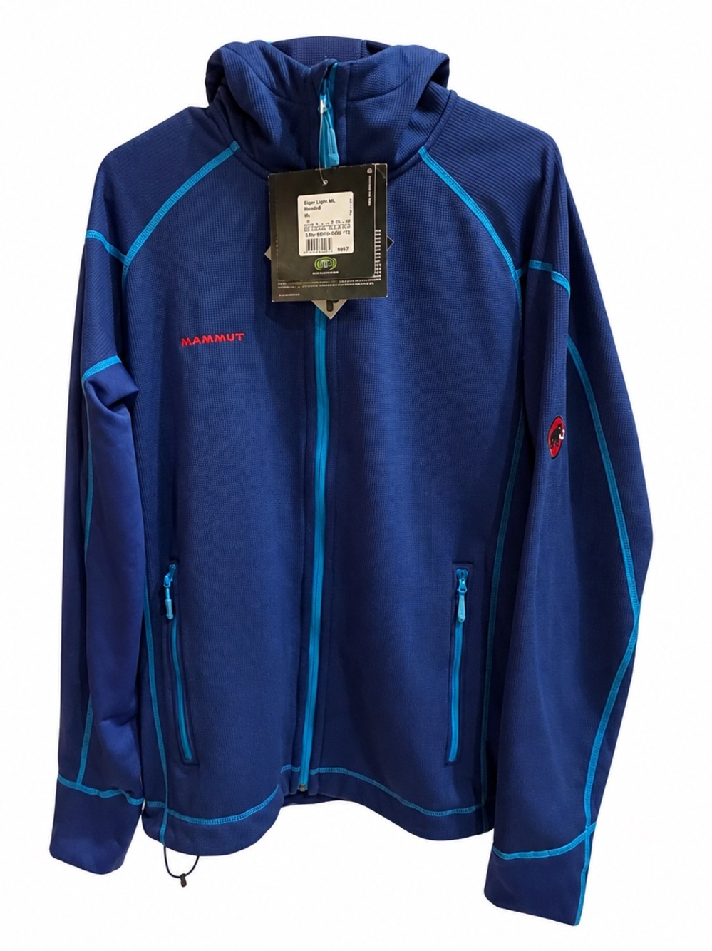 Mammut Hooded Full Zip Technical Fleece Jacket Blue XL NWT